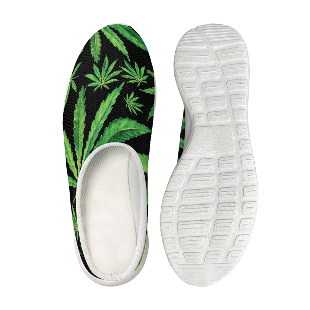 Watercolor Marijuana Leaf Pattern Print Mesh Casual Shoes