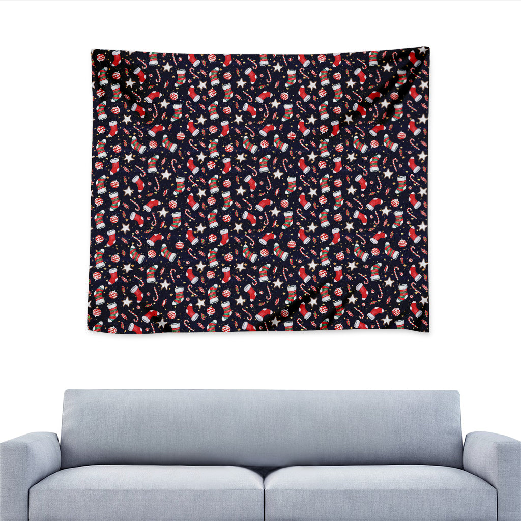 Watercolor Merry Christmas Pattern Print Tapestry