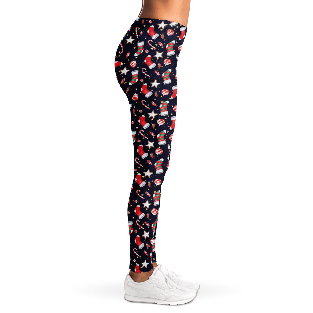 Watercolor Merry Christmas Pattern Print Women's Leggings