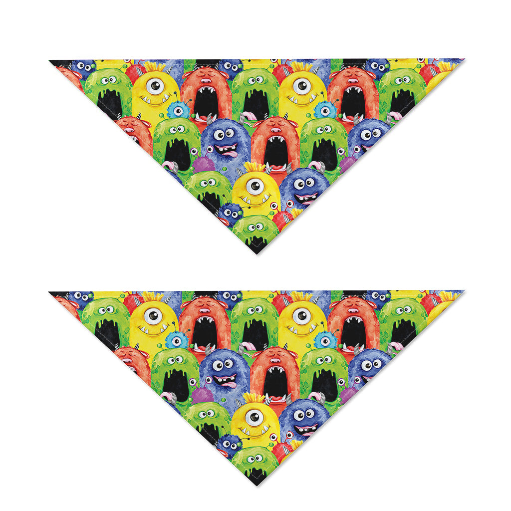 Watercolor Monster Pattern Print Dog Bandana