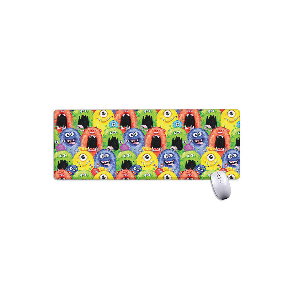 Watercolor Monster Pattern Print Extended Mouse Pad