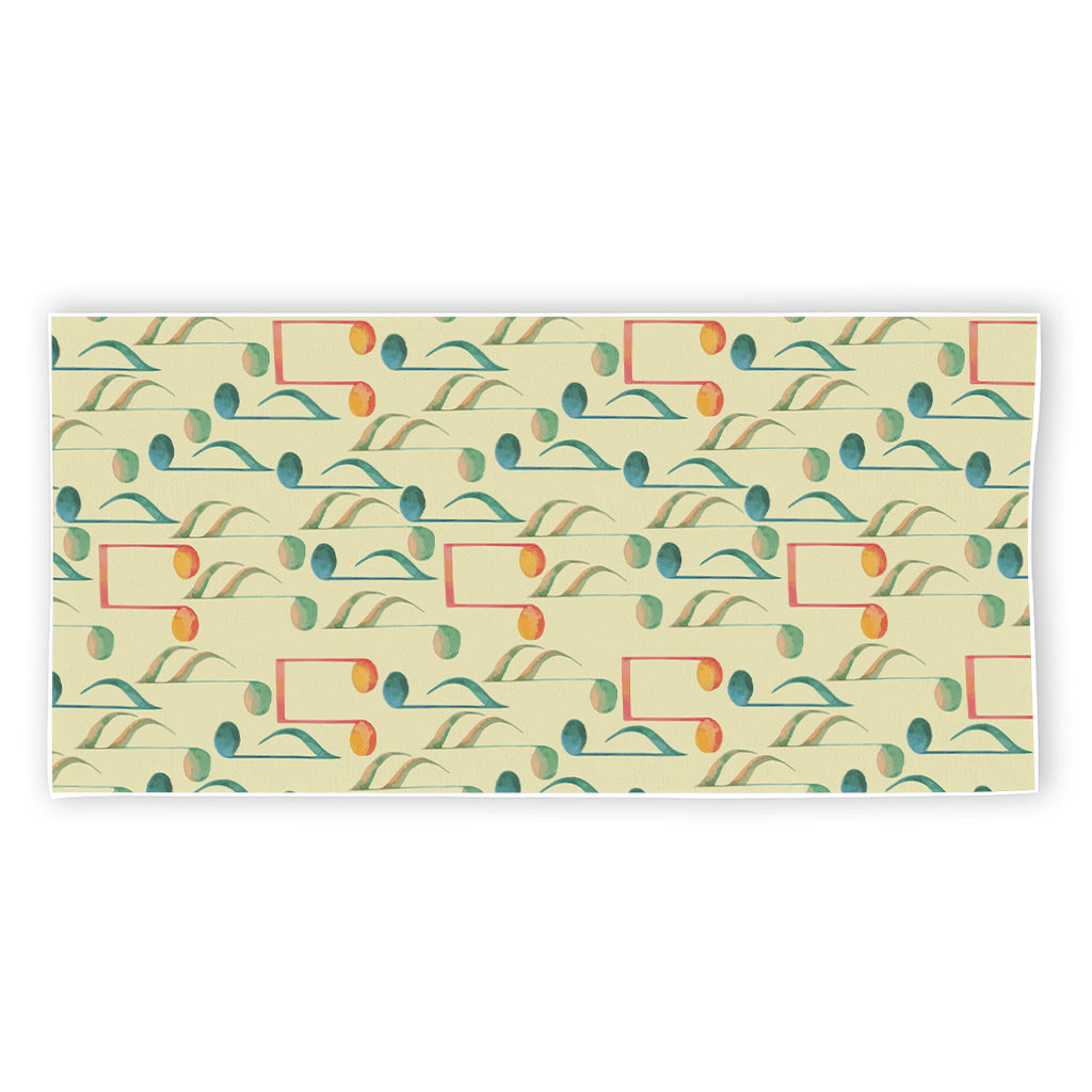 Watercolor Music Notes Pattern Print Beach Towel