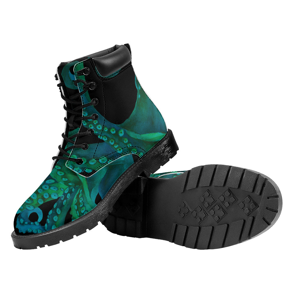 Watercolor Octopus Print Work Boots