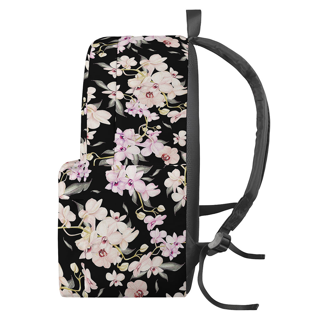 Watercolor Orchid Flower Pattern Print Backpack