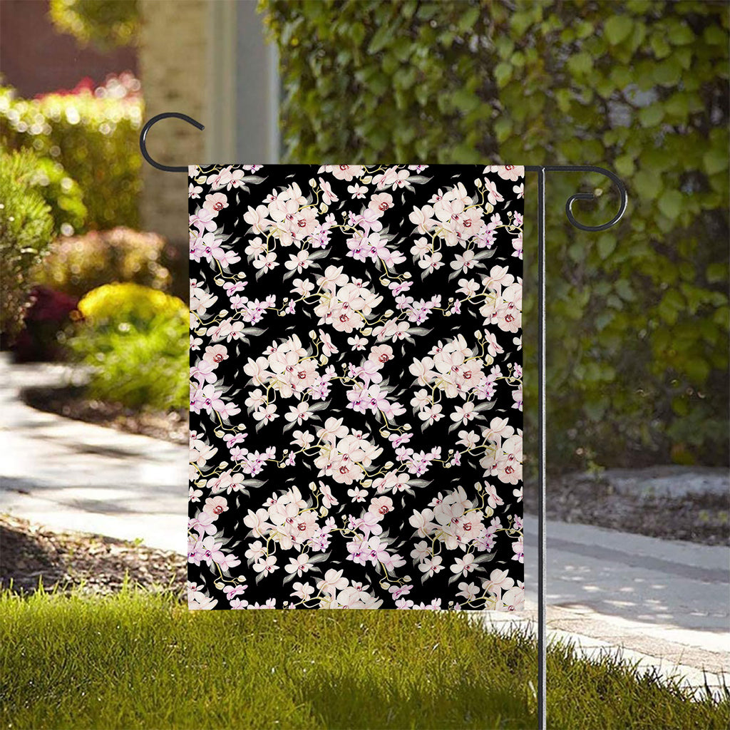 Watercolor Orchid Flower Pattern Print House Flag