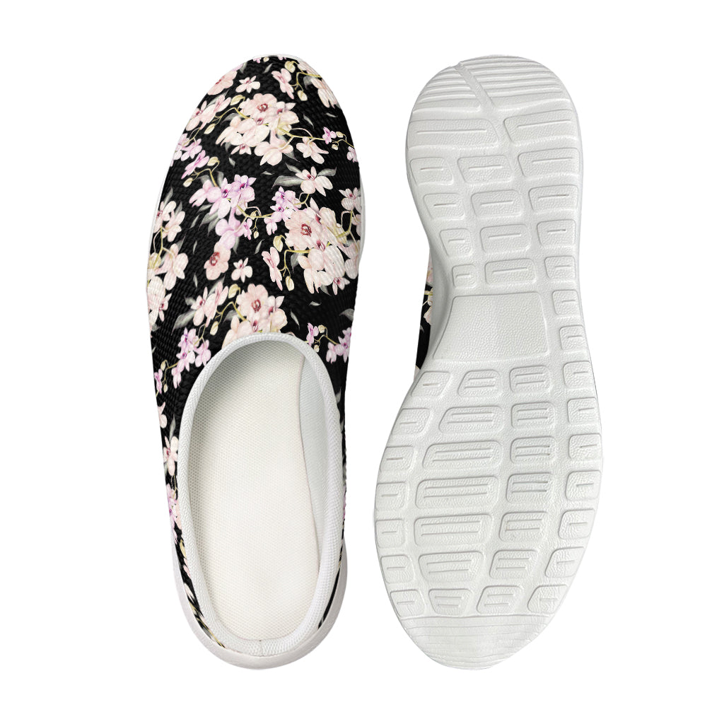 Watercolor Orchid Flower Pattern Print Mesh Casual Shoes