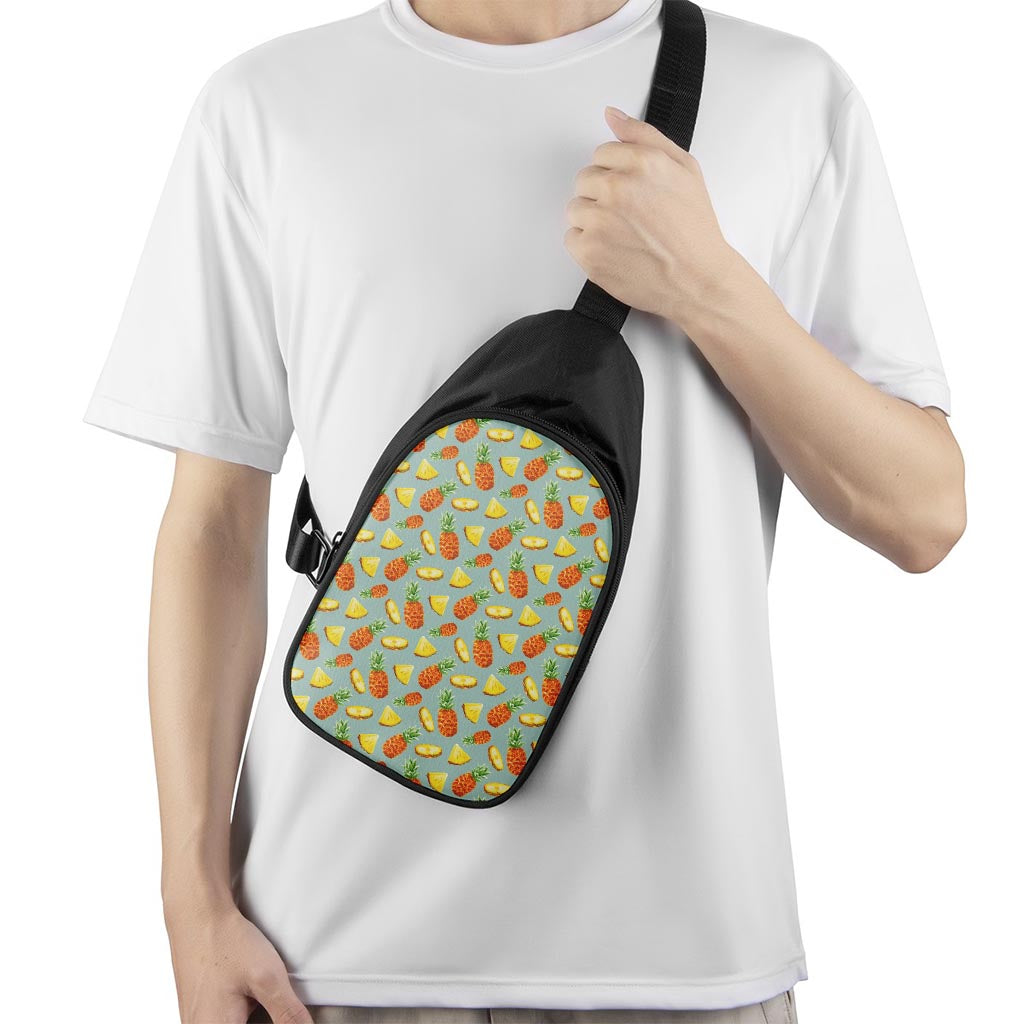 Watercolor Pineapple Pattern Print Chest Bag