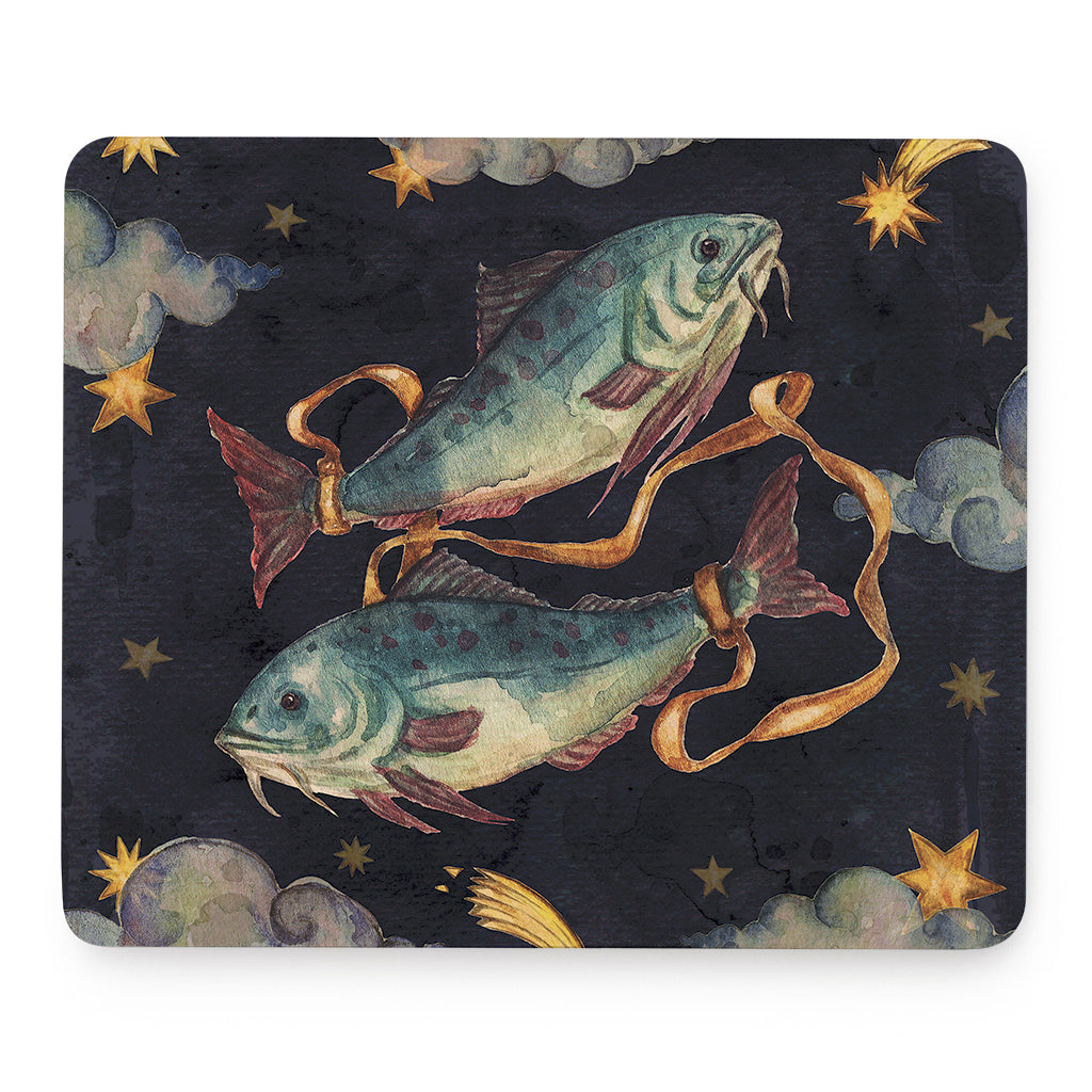 Watercolor Pisces Zodiac Sign Print Mouse Pad