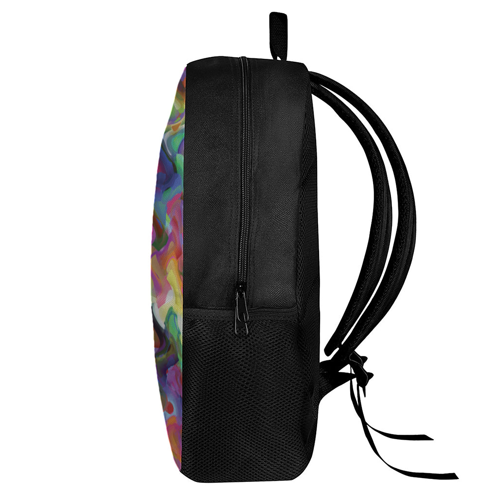 Watercolor Psychedelic Print 17 Inch Backpack
