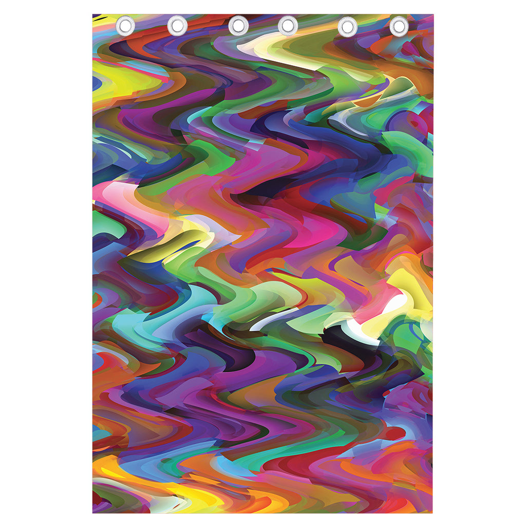 Watercolor Psychedelic Print Curtain