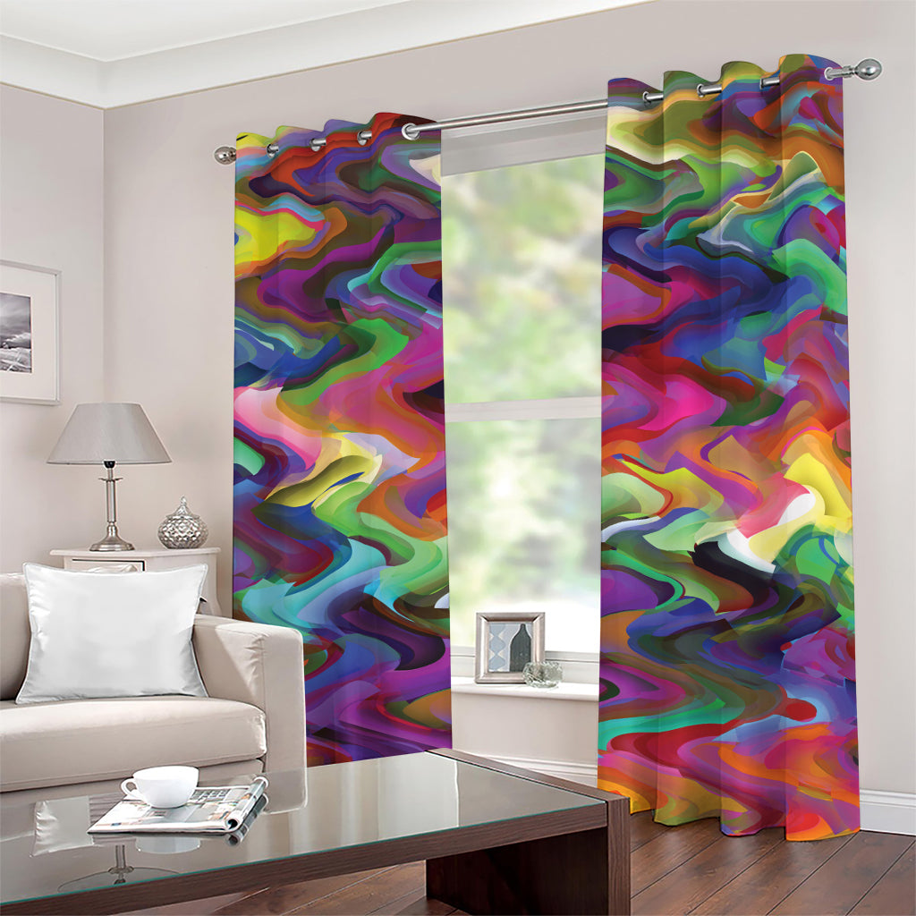 Watercolor Psychedelic Print Grommet Curtains