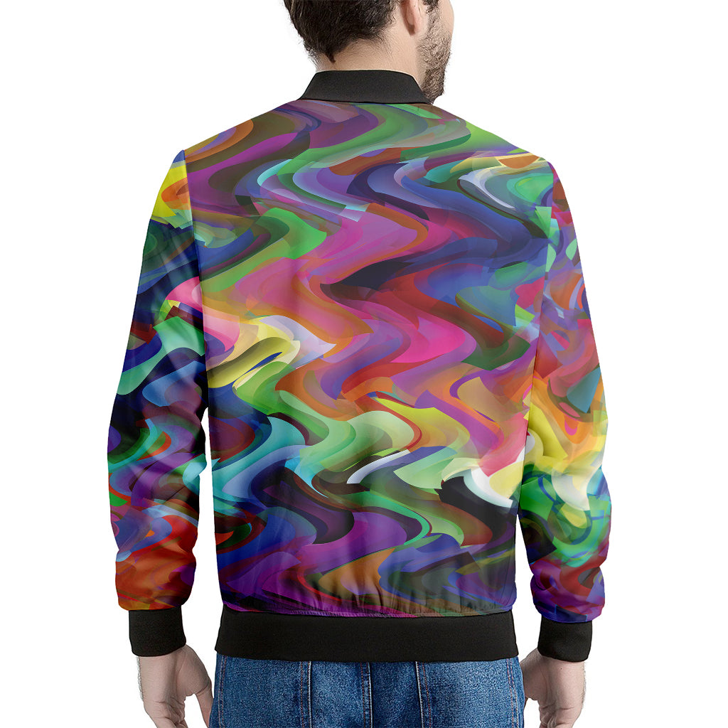 Watercolor Psychedelic Print Men's Bomber Jacket