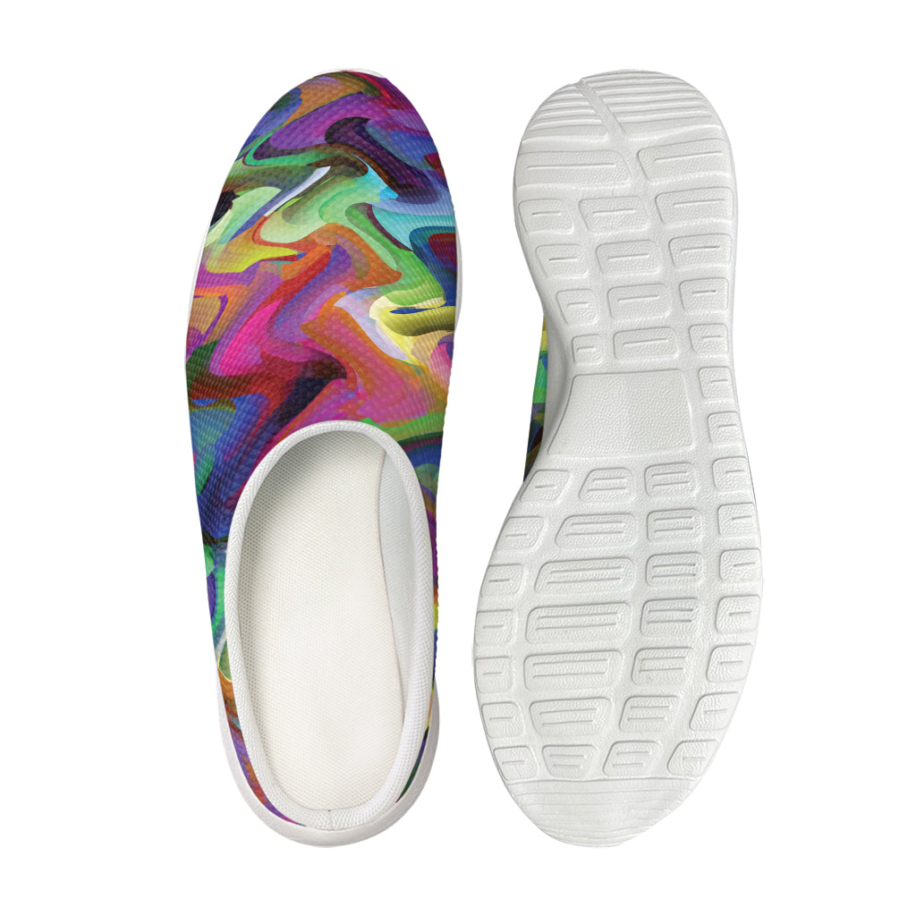 Watercolor Psychedelic Print Mesh Casual Shoes