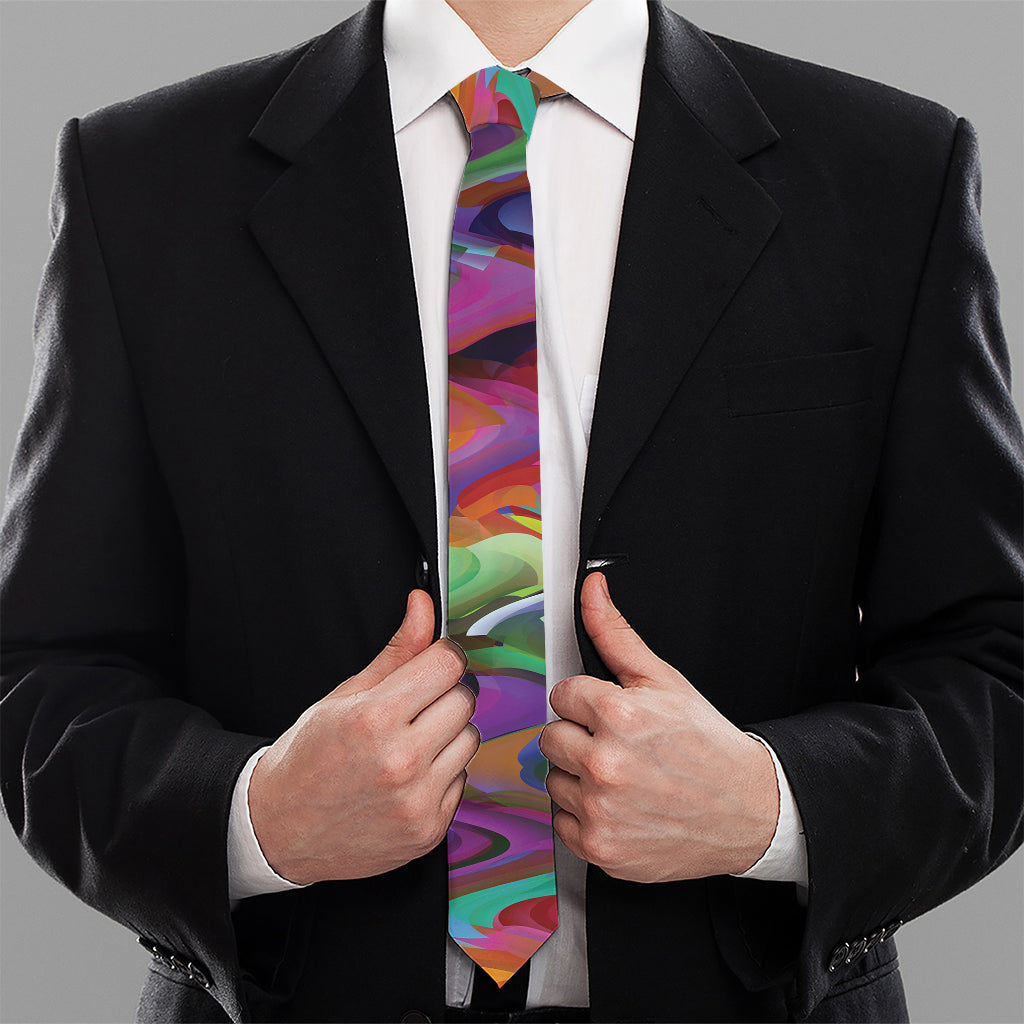 Watercolor Psychedelic Print Necktie
