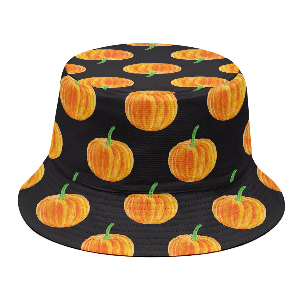 Watercolor Pumpkin Pattern Print Bucket Hat