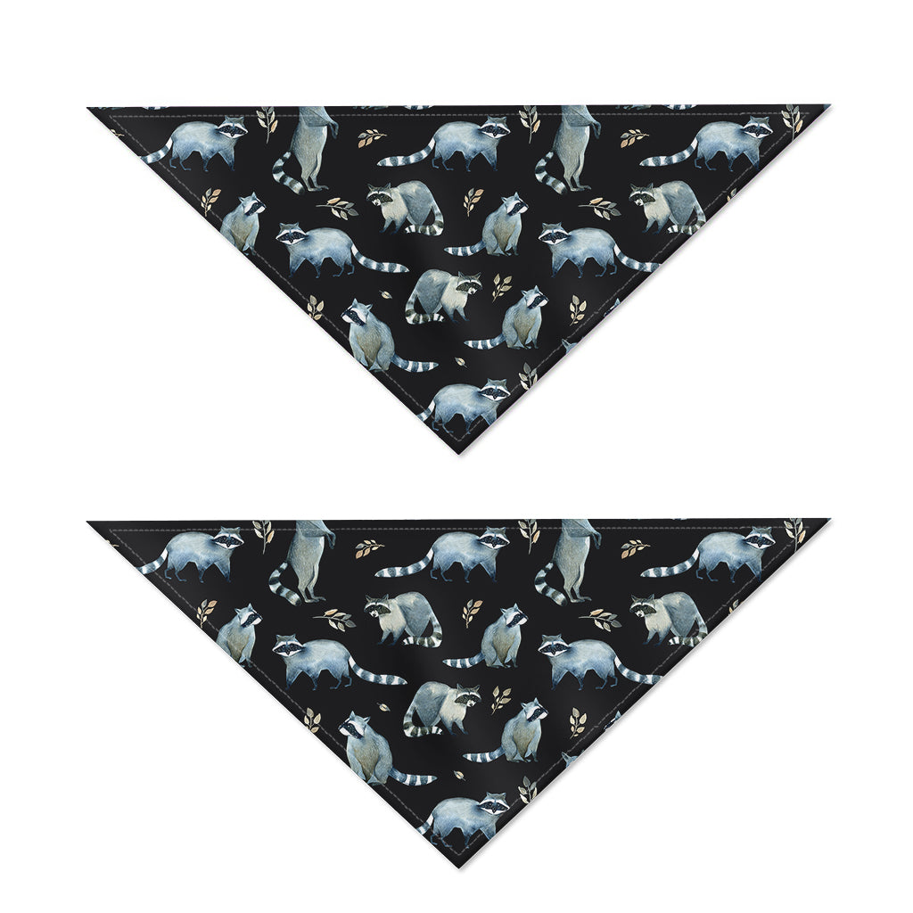 Watercolor Raccoon Pattern Print Dog Bandana