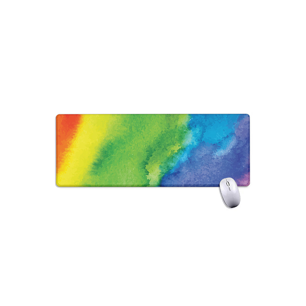 Watercolor Rainbow LGBT Pride Print Extended Mouse Pad