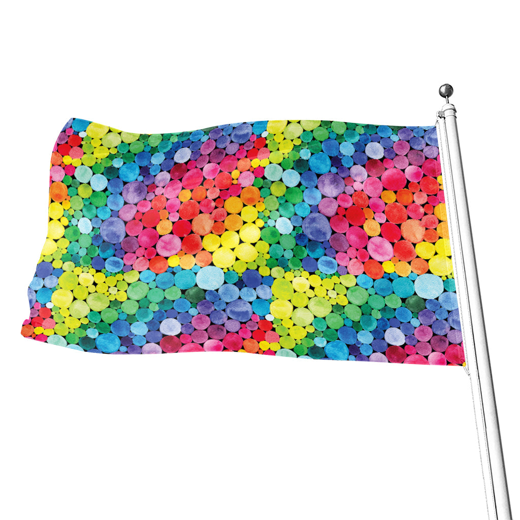 Watercolor Rainbow Pattern Print Flag