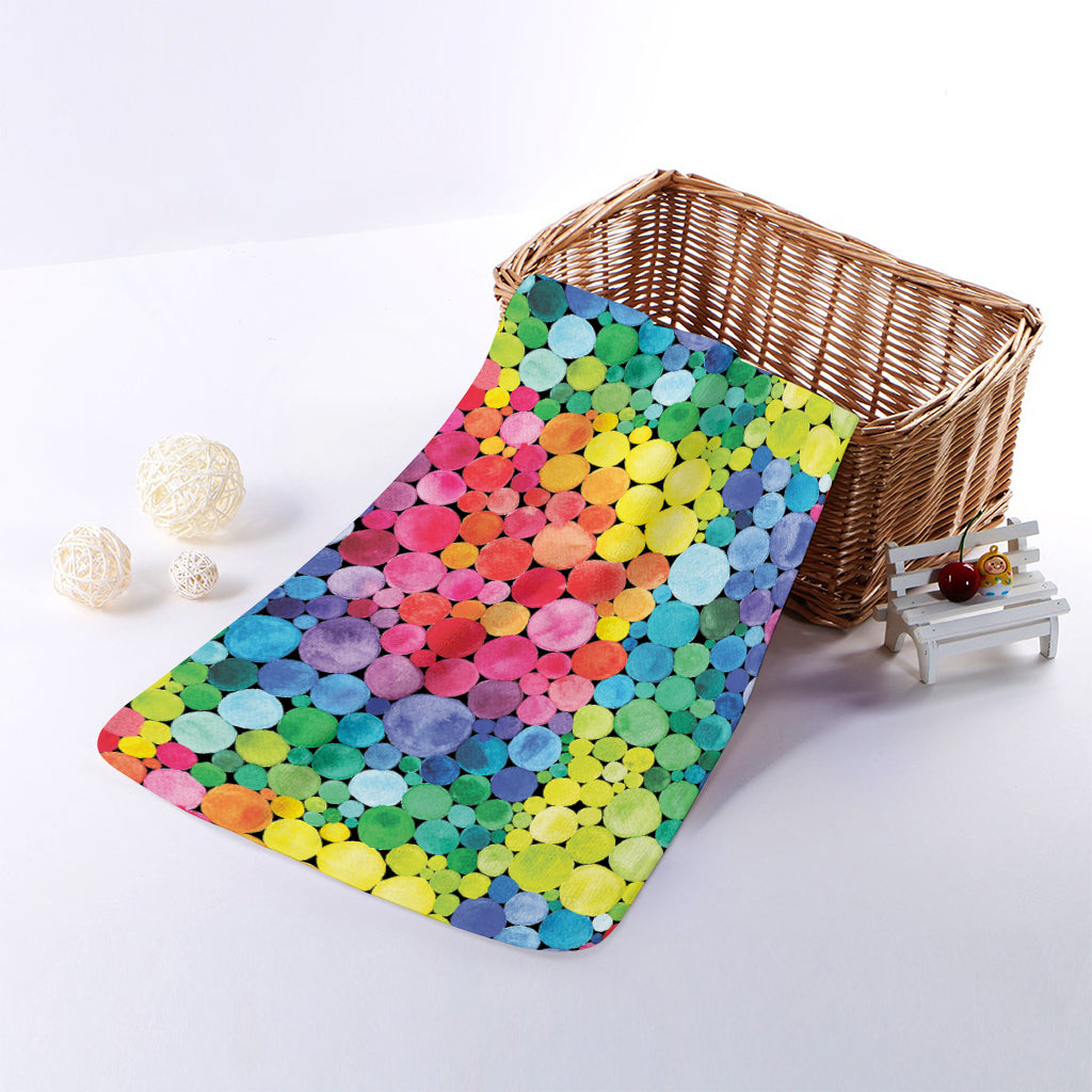 Watercolor Rainbow Pattern Print Towel