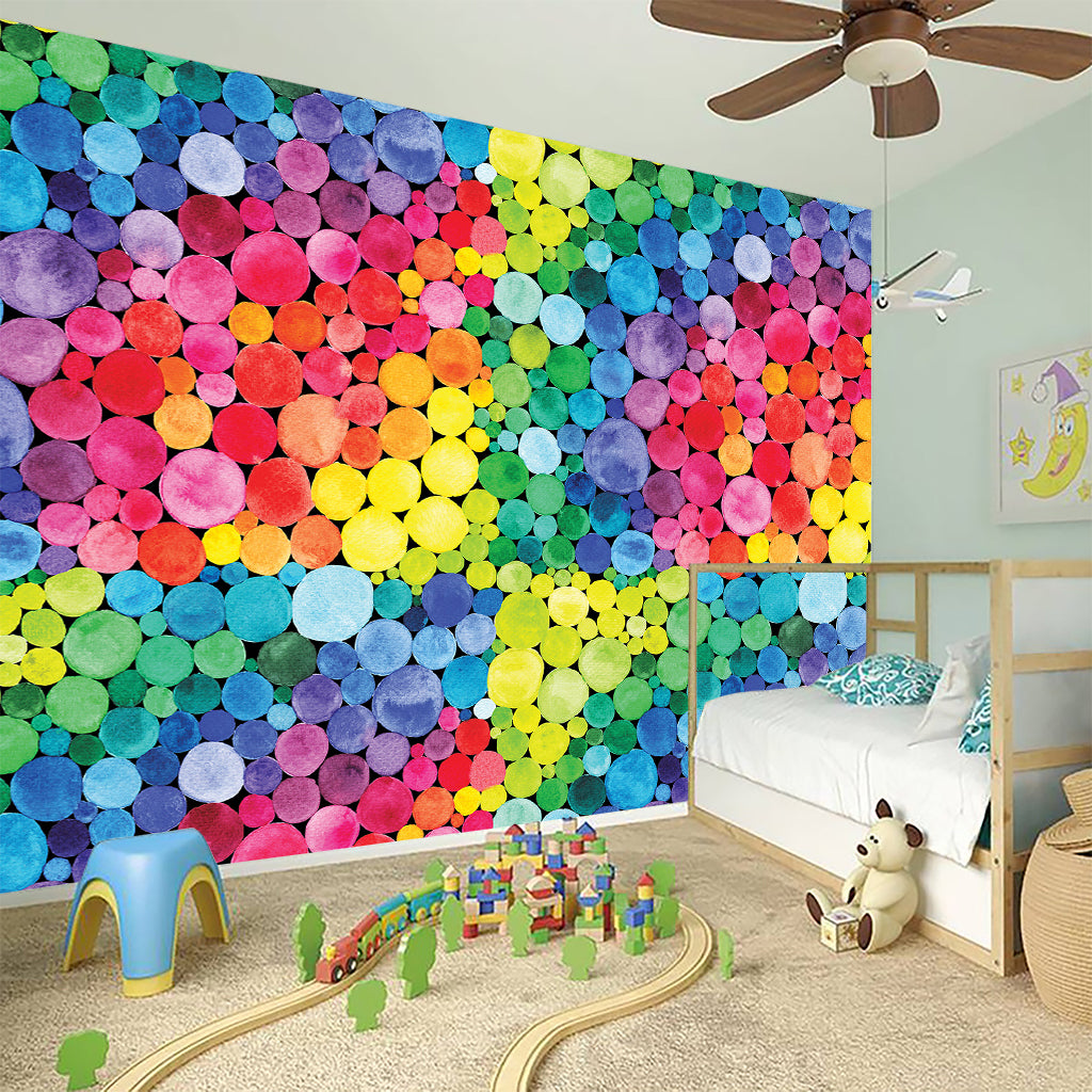 Watercolor Rainbow Pattern Print Wall Sticker
