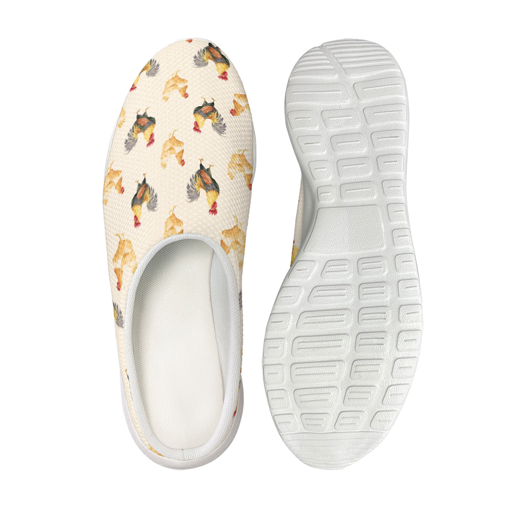 Watercolor Rooster Pattern Print Mesh Casual Shoes