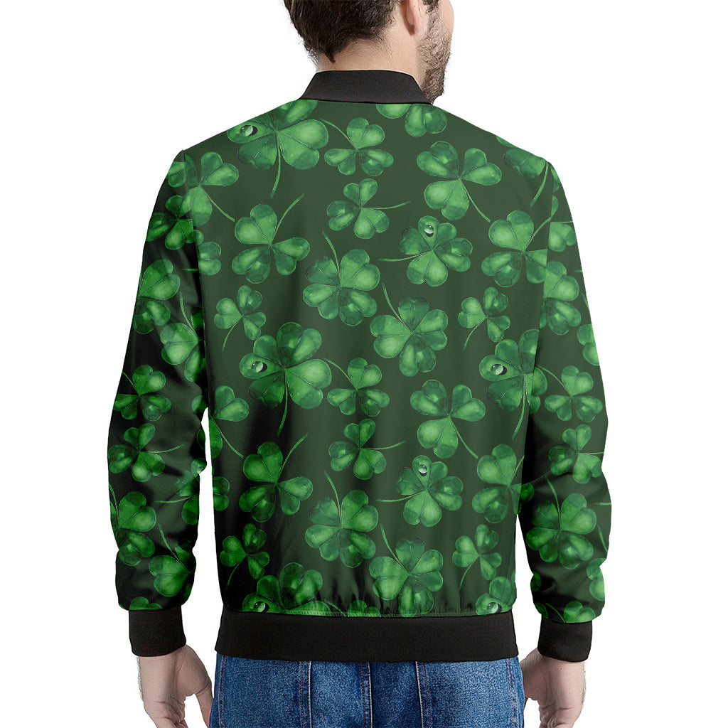 Watercolor Saint Patrick's Day Print Men's Bomber Jacket