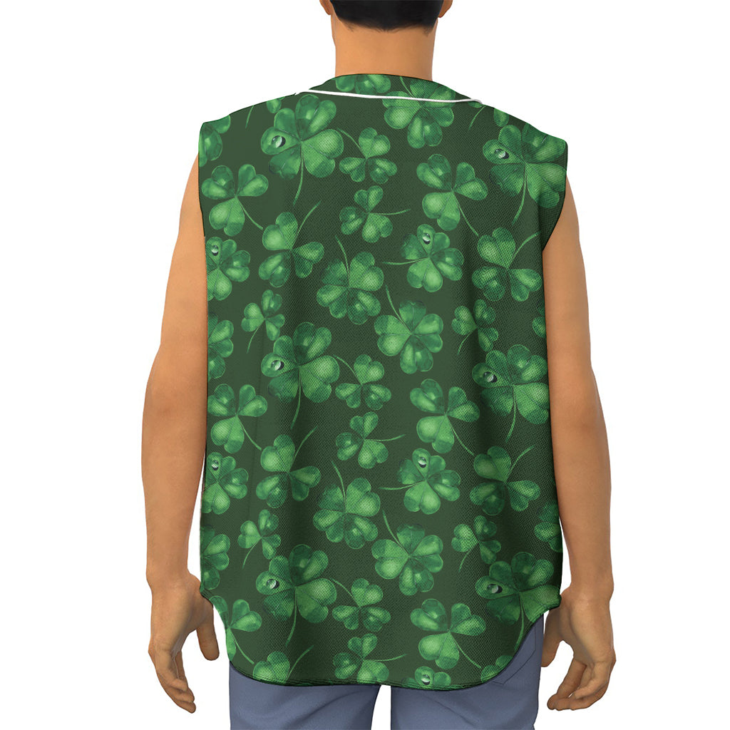 Watercolor Saint Patrick's Day Print Sleeveless Baseball Jersey