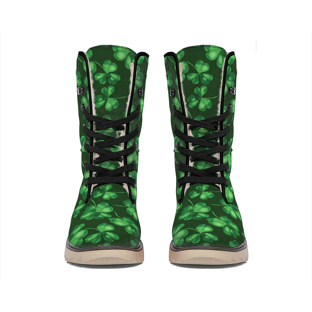 Watercolor Saint Patrick's Day Print Winter Boots