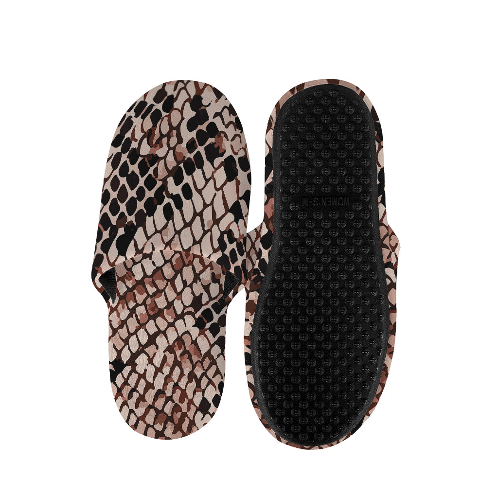 Watercolor Snakeskin Print Slippers