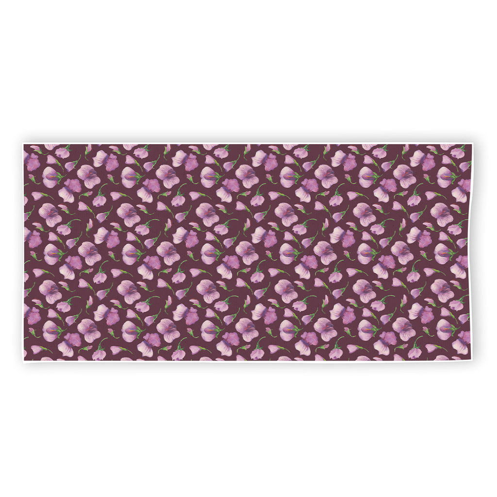 Watercolor Sweet Pea Pattern Print Beach Towel