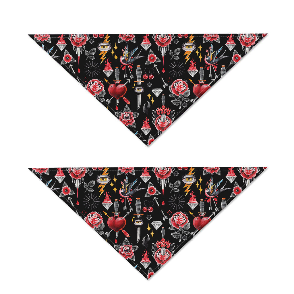 Watercolor Tattoo Print Dog Bandana