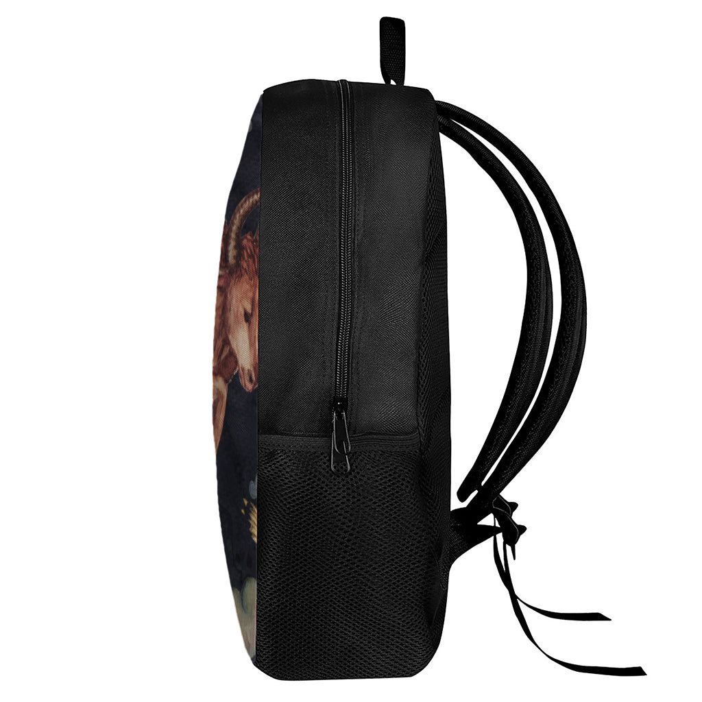 Watercolor Taurus Zodiac Sign Print 17 Inch Backpack