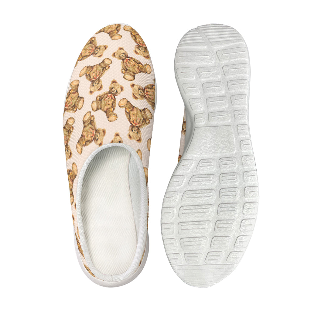Watercolor Teddy Bear Pattern Print Mesh Casual Shoes