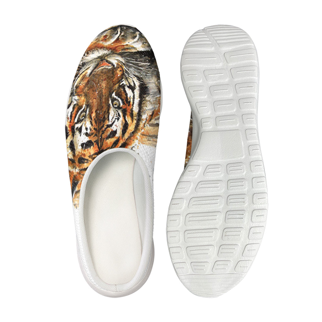 Watercolor Tiger Print Mesh Casual Shoes