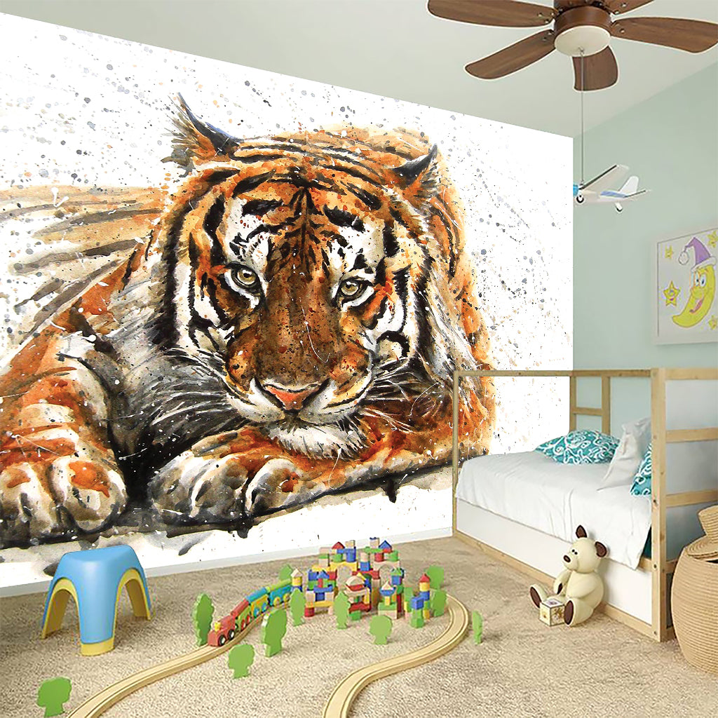 Watercolor Tiger Print Wall Sticker