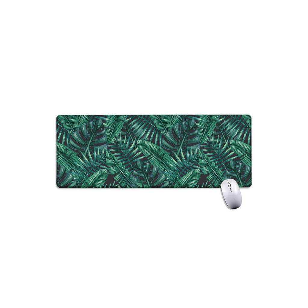 Watercolor Tropical Leaf Pattern Print Extended Mouse Pad