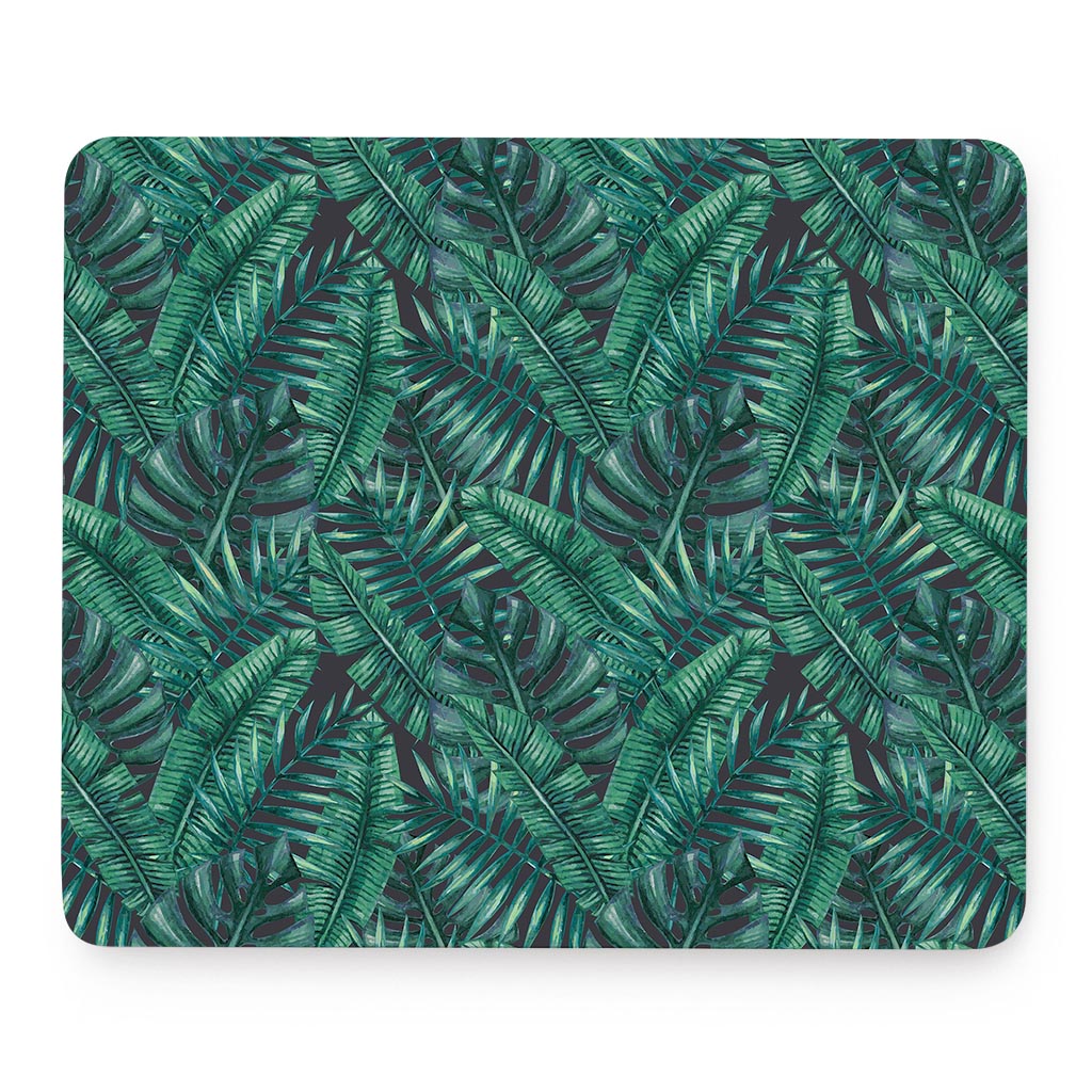 Watercolor Tropical Leaf Pattern Print Mouse Pad
