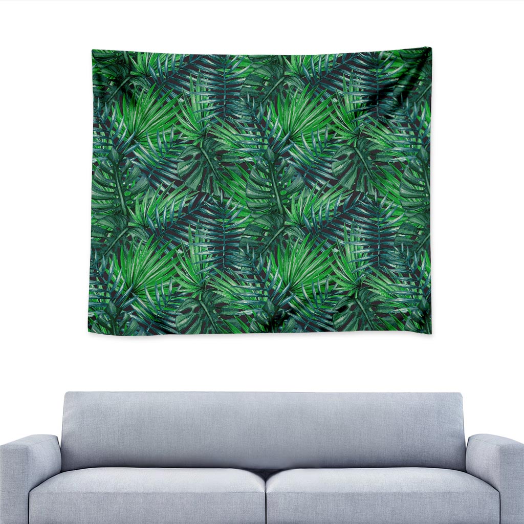 Watercolor Tropical Leaves Pattern Print Tapestry