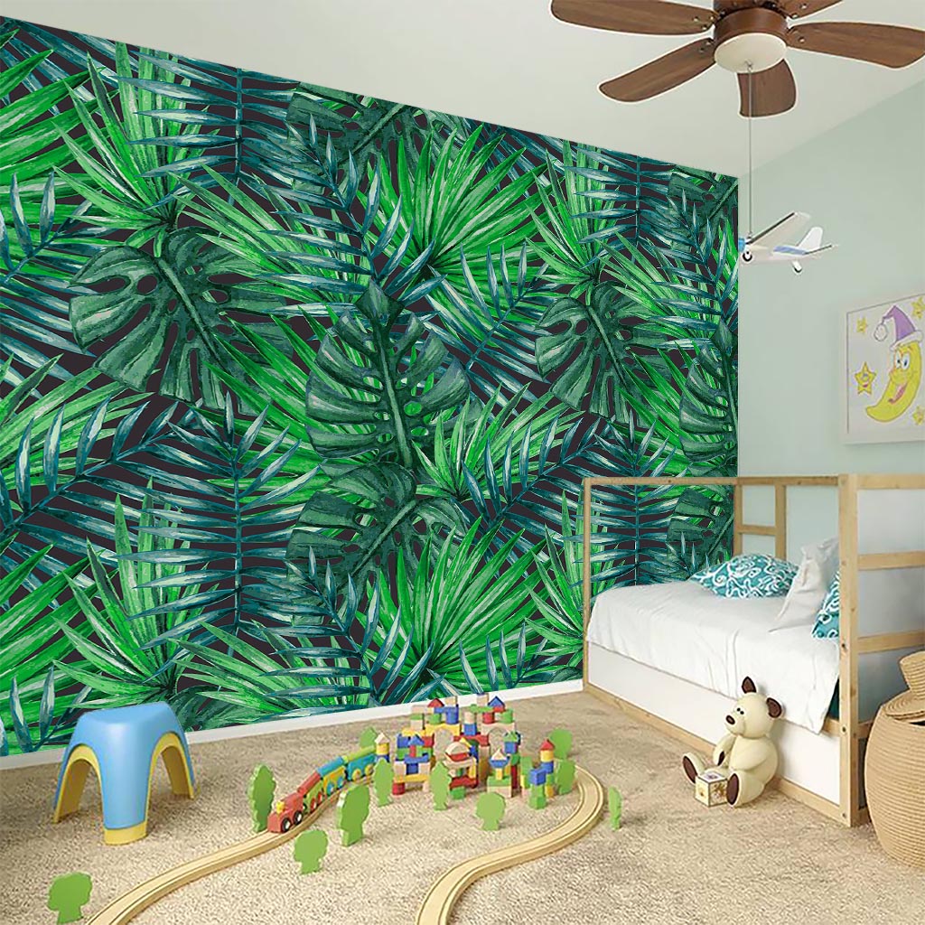 Watercolor Tropical Leaves Pattern Print Wall Sticker
