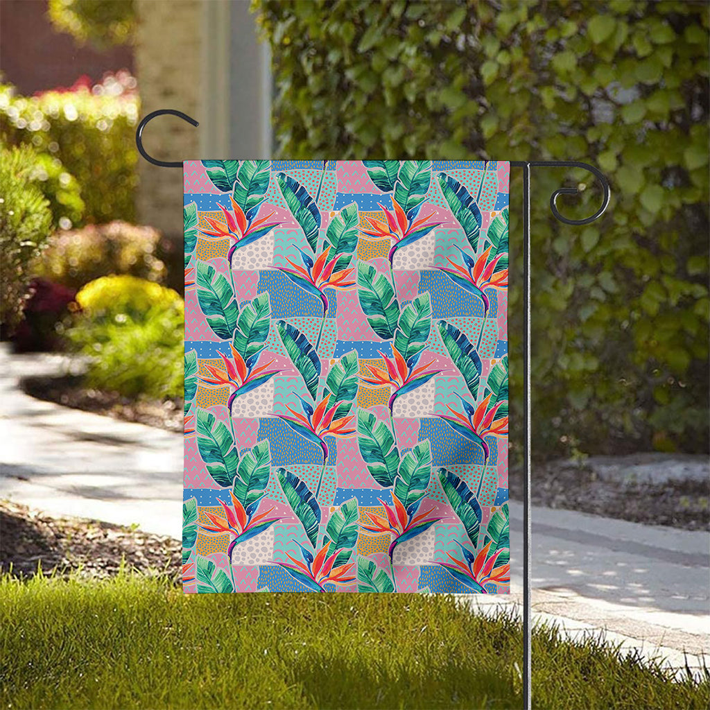 Watercolor Tropical Patchwork Print House Flag