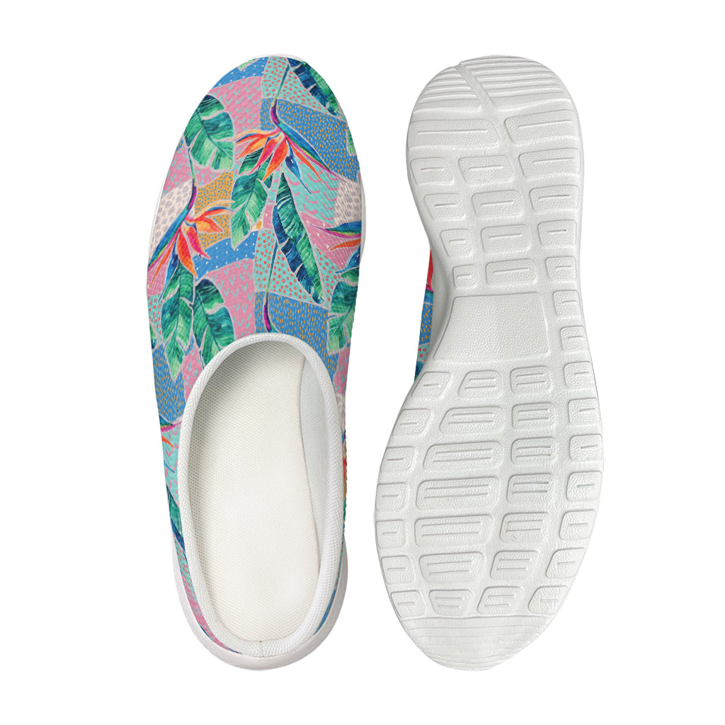 Watercolor Tropical Patchwork Print Mesh Casual Shoes