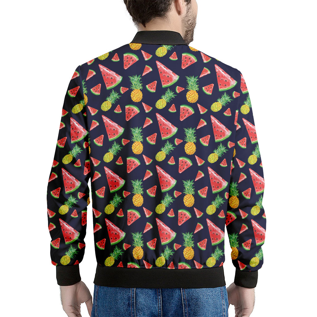 Watercolor Tropical Pattern Print Men's Bomber Jacket