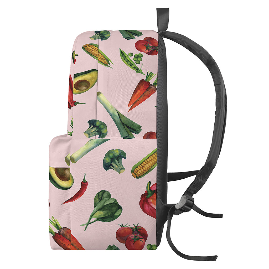 Watercolor Vegan Pattern Print Backpack