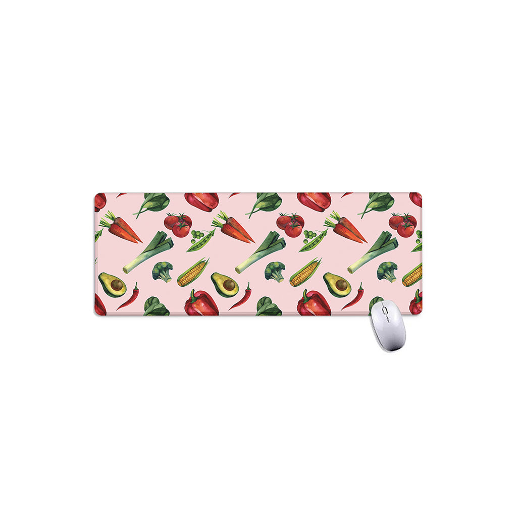 Watercolor Vegan Pattern Print Extended Mouse Pad