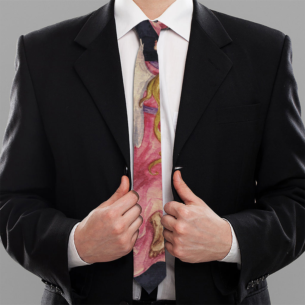 Watercolor Virgo Zodiac Sign Print Necktie