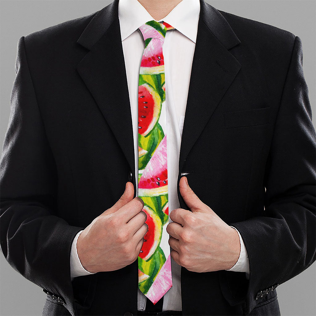 Watercolor Watermelon Pattern Print Necktie