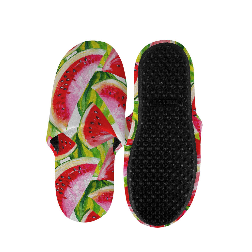 Watercolor Watermelon Pattern Print Slippers
