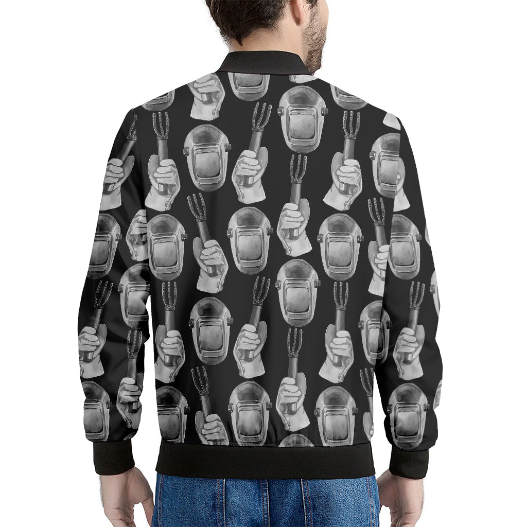 Watercolor Welder Pattern Print Men's Bomber Jacket