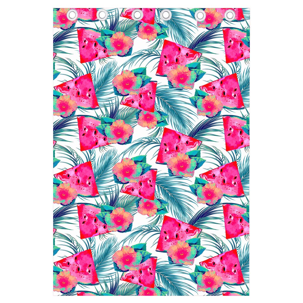 Watermelon Teal Hawaiian Pattern Print Curtain