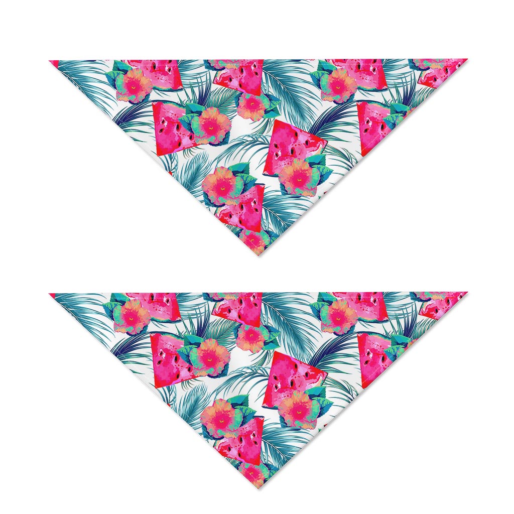 Watermelon Teal Hawaiian Pattern Print Dog Bandana